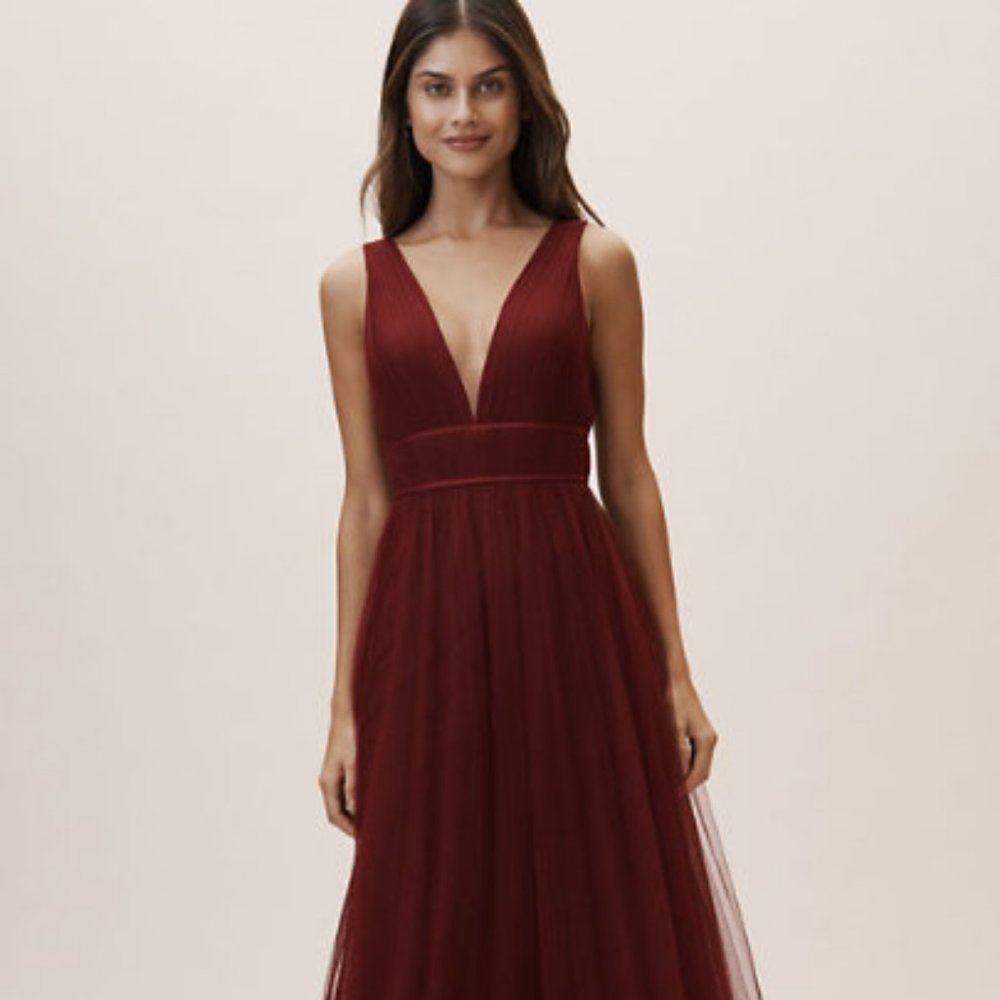 BHLDN Jenny Yoo Sarita Gown in Cabernet